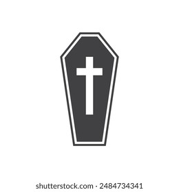 Wooden Coffin icon flat design vector
