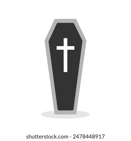 Wooden Coffin icon isolated vector illustration on white background.