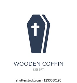 Wooden Coffin icon. Trendy flat vector Wooden Coffin icon on white background from Desert collection, vector illustration can be use for web and mobile, eps10