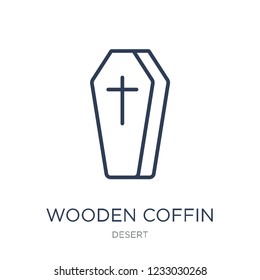 Wooden Coffin icon. Trendy flat vector Wooden Coffin icon on white background from Desert collection, vector illustration can be use for web and mobile, eps10
