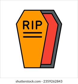 Wooden Coffin icon. Trendy flat vector Wooden Coffin icon on white background