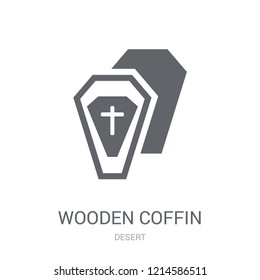 Wooden Coffin icon. Trendy Wooden Coffin logo concept on white background from Desert collection. Suitable for use on web apps, mobile apps and print media.