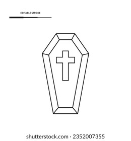Wooden Coffin Icon Vector Design.