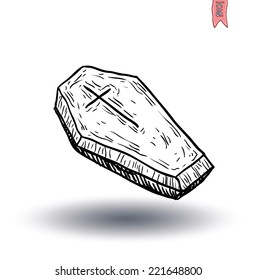  Wooden coffin. vector illustration.