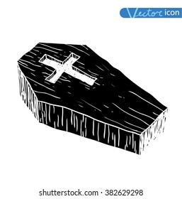  Wooden coffin. vector illustration.