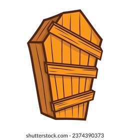 wooden coffin vector illustration isolated on white background