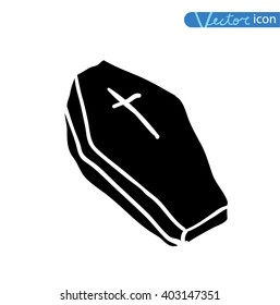  Wooden coffin. vector illustration.silhouette black