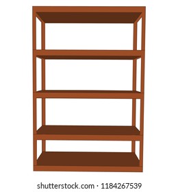 Wooden color Blank empty shelf