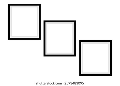 wooden colorful photo frame template design icon set. children picture photo frame  and painting photo frame on white background. vector illustration.