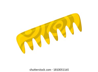 Wooden comb. Eco item for those who don't want to use plastic. Isolated vector illustration in cartoon style