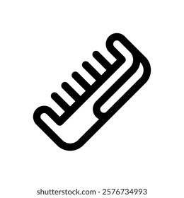 Wooden comb. Editable stroke vector icon.