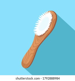 Wooden comb for hair care, natural material, isolated vector illustration, zero waste sustainable lifestyle, eco friendly tool. Isolated graphic on white background, vector stock illustration