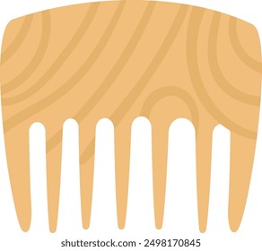 Wooden comb icon. Hair brush color symbol