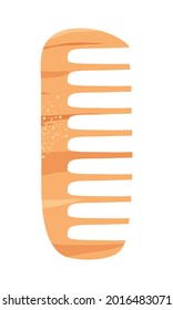 wooden comb icon on white background
