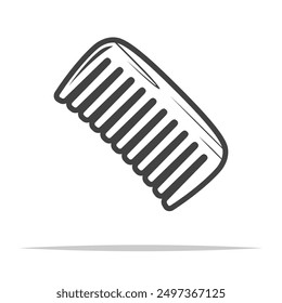 Wooden comb outline icon transparent vector isolated