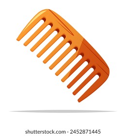 Wooden comb vector isolated illustration