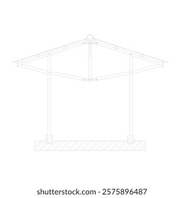 wooden construction sketch for shade