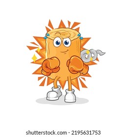 the wooden corkscrew boxer character. cartoon mascot vector