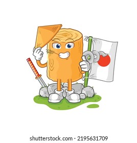 the wooden corkscrew japanese vector. cartoon character