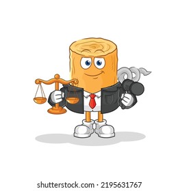the wooden corkscrew lawyer cartoon. cartoon mascot vector