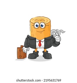 the wooden corkscrew office worker mascot. cartoon vector