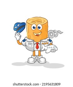 the wooden corkscrew pilot mascot. cartoon vector
