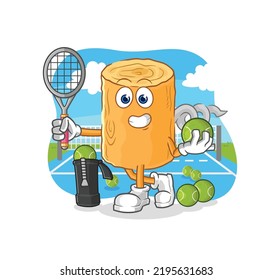 the wooden corkscrew plays tennis illustration. character vector