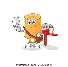 the wooden corkscrew postman vector. cartoon character