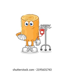 the wooden corkscrew sick in IV illustration. character vector