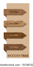wooden corner tags-vector
