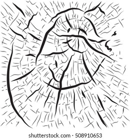Wooden cracks. Vector Illustration.