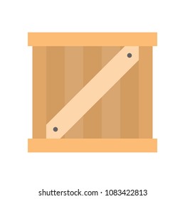 Wooden crate box, Flat icon shipping delivery and logistic related