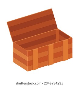 Wooden crate and box for storage vector. Drawing of container, drawer or cases for goods or parcels isolated on white background. Cargo, delivery service concept