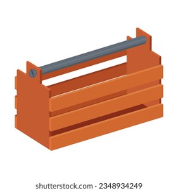 Caja y caja de madera para vector de almacenamiento. Dibujo de recipientes, cajones o estuches para mercancías o paquetes en blanco. Cargo, concepto de servicio de entrega