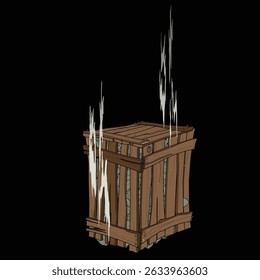 Cajón de madera con escape de vapor