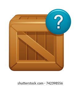 Wooden Crate & FAQ Button -  of the Realistic Icons Collection . A professional, realistic, pixel aligned icon.