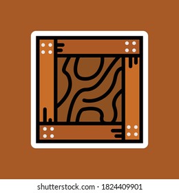 vector de diseño plano de icono de caja de madera