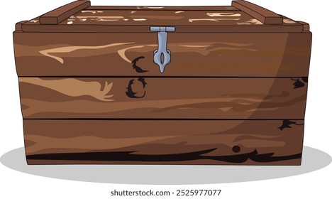 Wooden crate isolated on white background realistic vector image