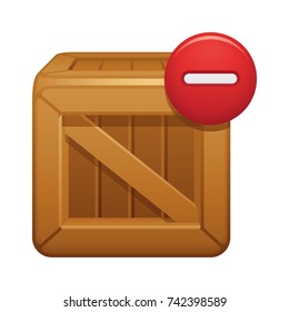 Wooden Crate & Minus Button -  of the Realistic Icons Collection . A professional, realistic, pixel aligned icon.