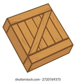 hölzerner Kasten Verpackung flache Farbe Vektor Illustration Template Design