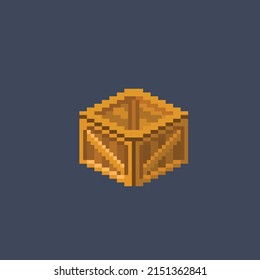 wooden crate in pixel art style
