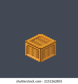 wooden crate in pixel art style