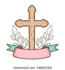 wooden cross christianity icon