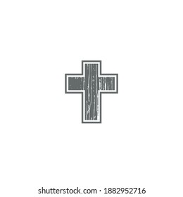 Wooden Cross logo or icon design