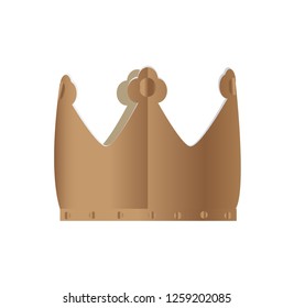 WOODEN CROWN, VECTOR ILLUSTRATION.