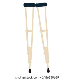 Wooden Crutches Vector , Crutches Icon Logo