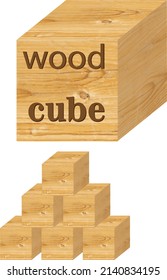 
cubo de madera y mini castillo cubo