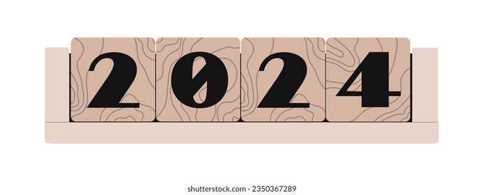 wooden cubes with the text 2024