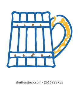 wooden cup doodle icon sketch vector. wooden cup sign. isolated symbol illustration