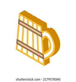 vector de icono isométrico de taza de madera. signo de taza de madera. ilustración de símbolo aislado